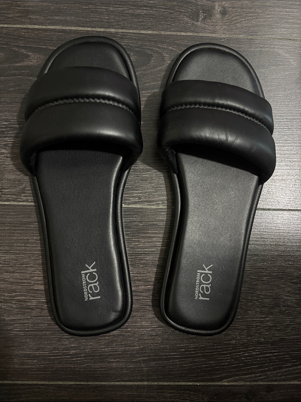 Nordstrom Black Padded Slide Sandals